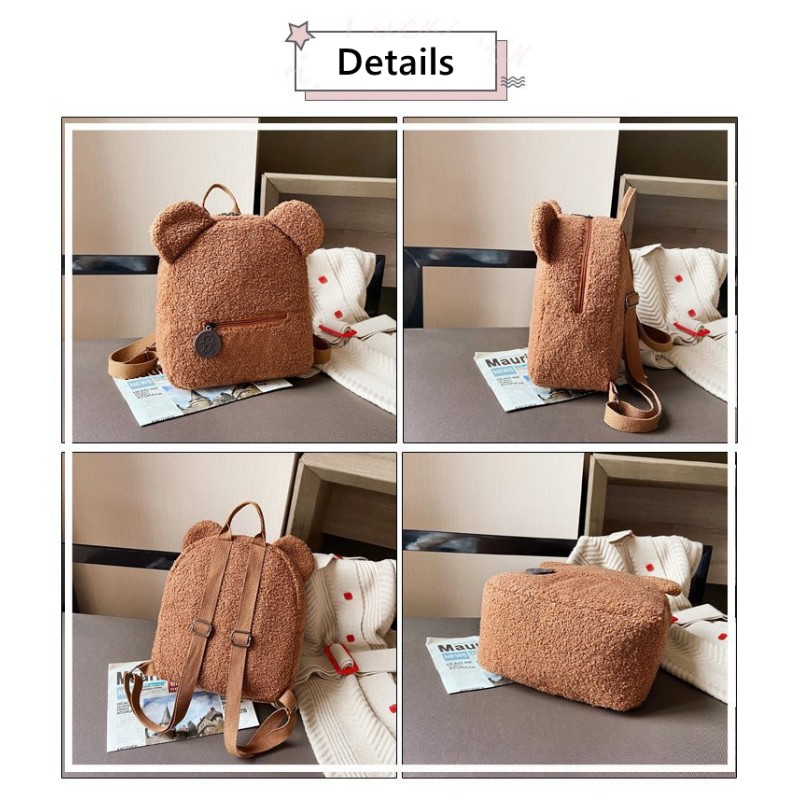 Kids Backpack Factory - Plush Ear Solid Color Casual