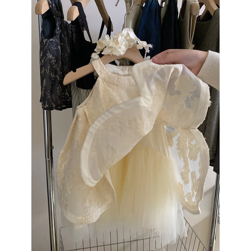 Girls Embroidery Dress Supplier - England Style Sleeveless