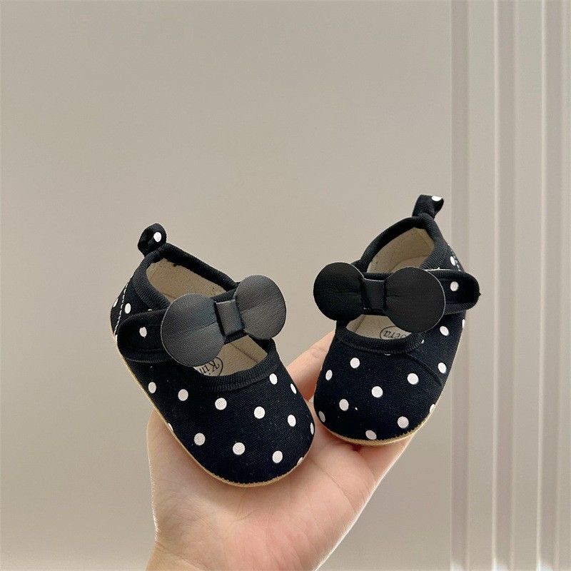 Baby Shoes Supplier - Princess Bow Polka Dot Anti Slip