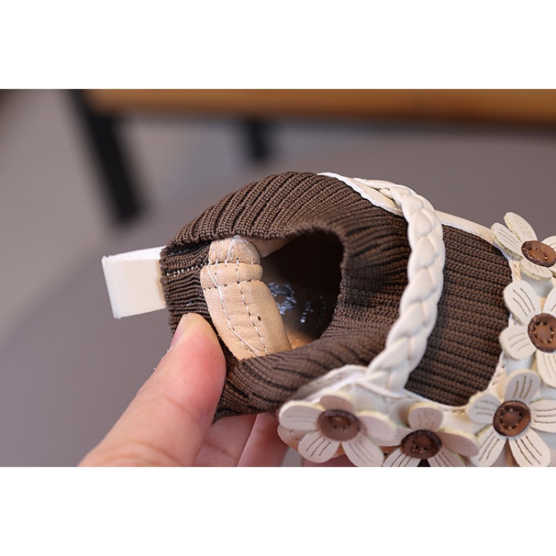 Baby Shoes Supplier - Knitted Upper Flower Decorated