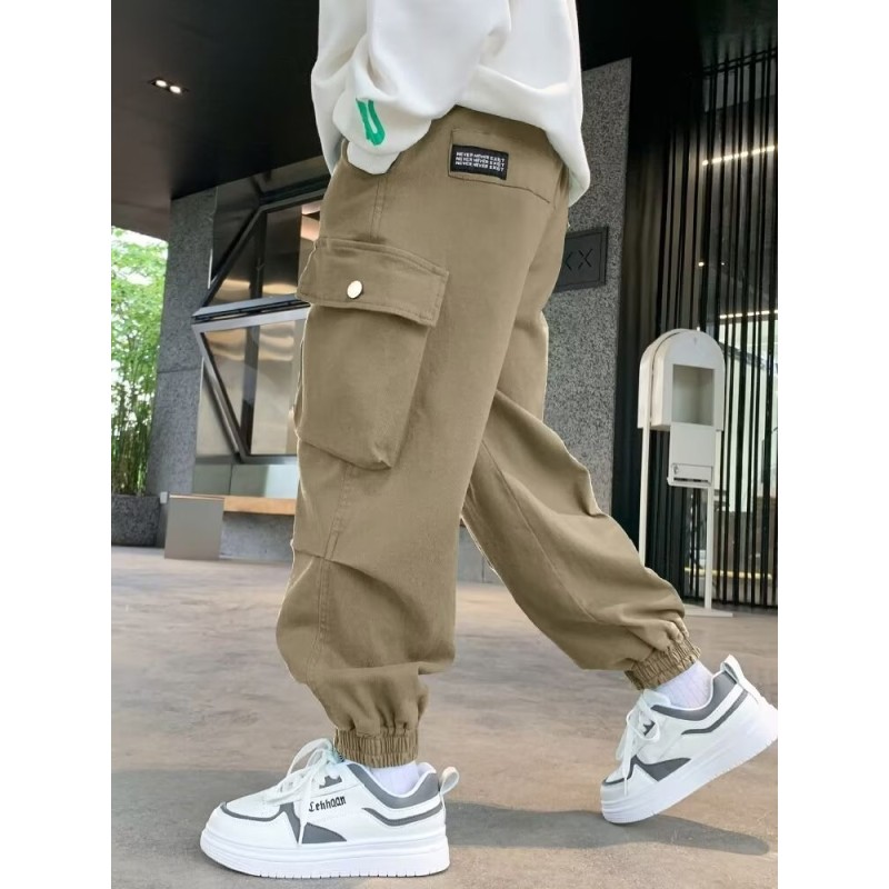 Boys Cargo Pants Factory - Elastic Waist Jogger Spring