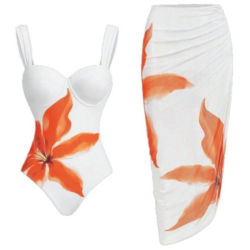 Women Swimsuit Supplier - 2025 Suspender Flower Print
