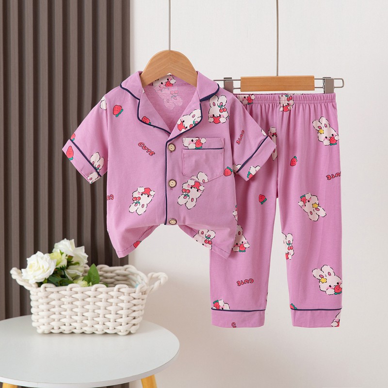 Children Pajamas Supplier - Cardigan Home Clothing Set