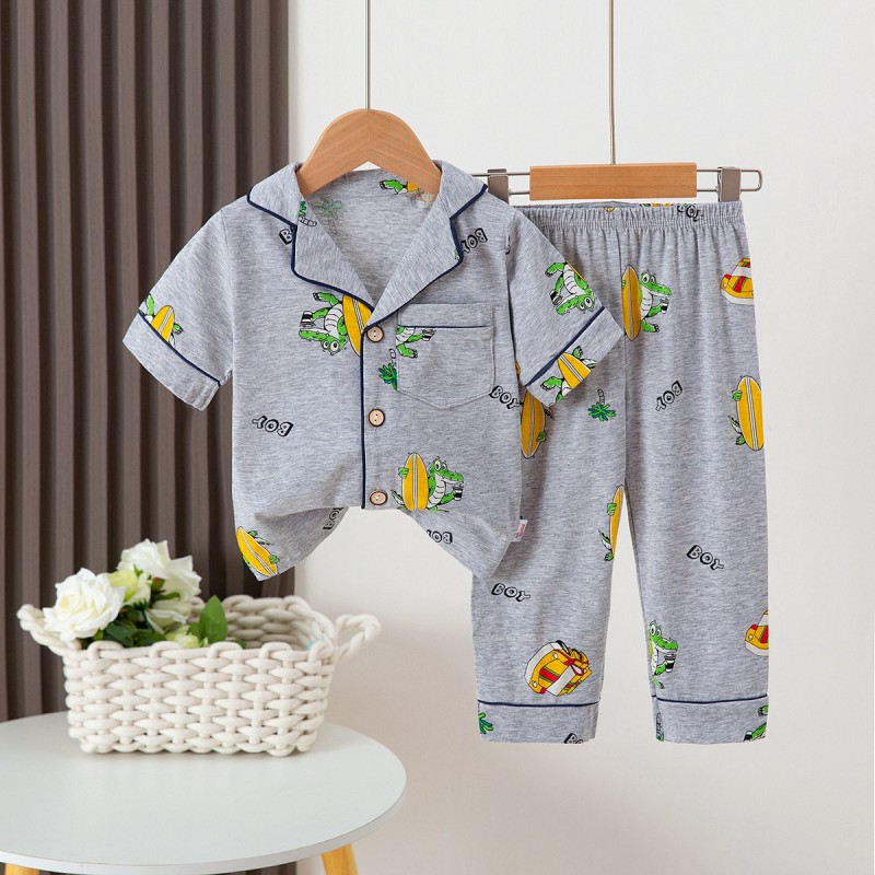 Children Pajamas Supplier - Cardigan Home Clothing Set