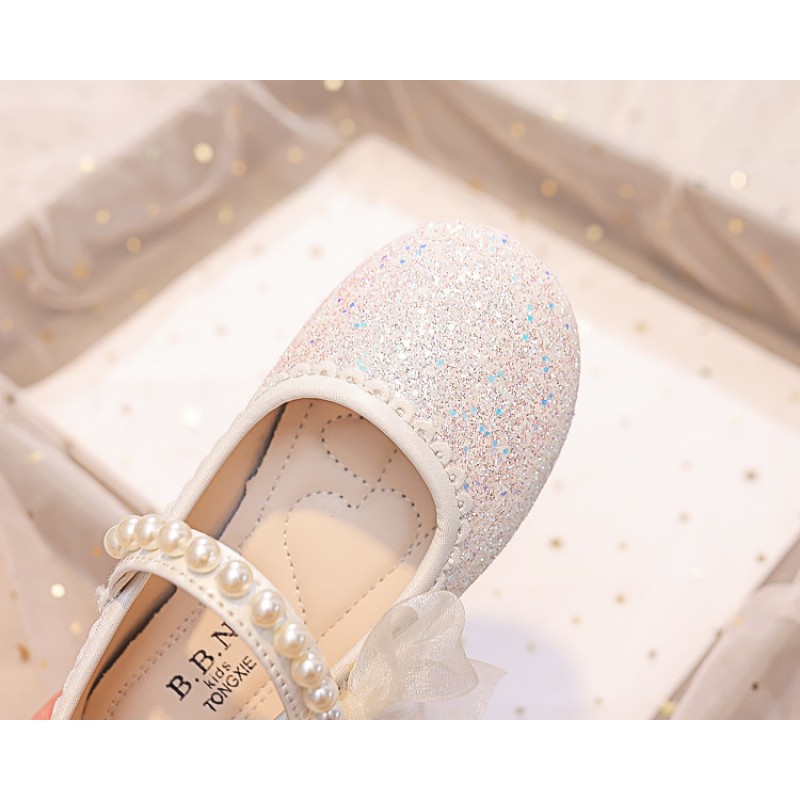 Girls Party Shoes Supplier - Lace Pearl Decoration Shiny