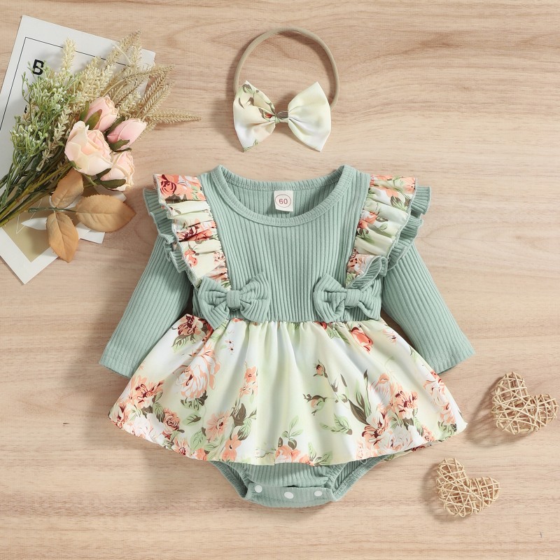 Baby Clothing Factory - Spring Autumn Printed Crawling Suit
