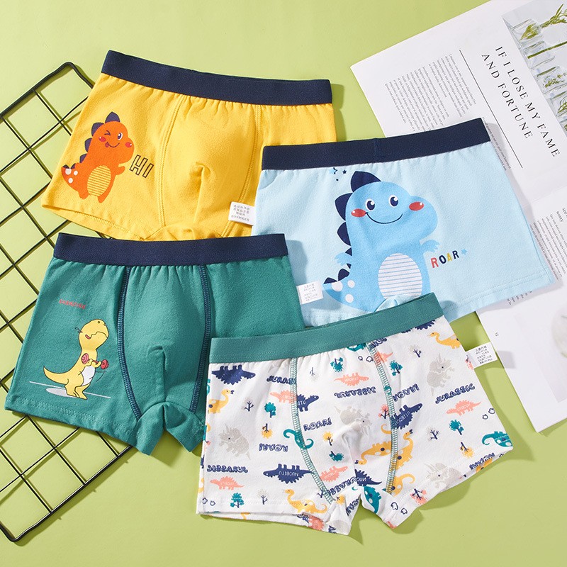 Children Underwear Set Supplier - 4 Piece Cotton Animal Print