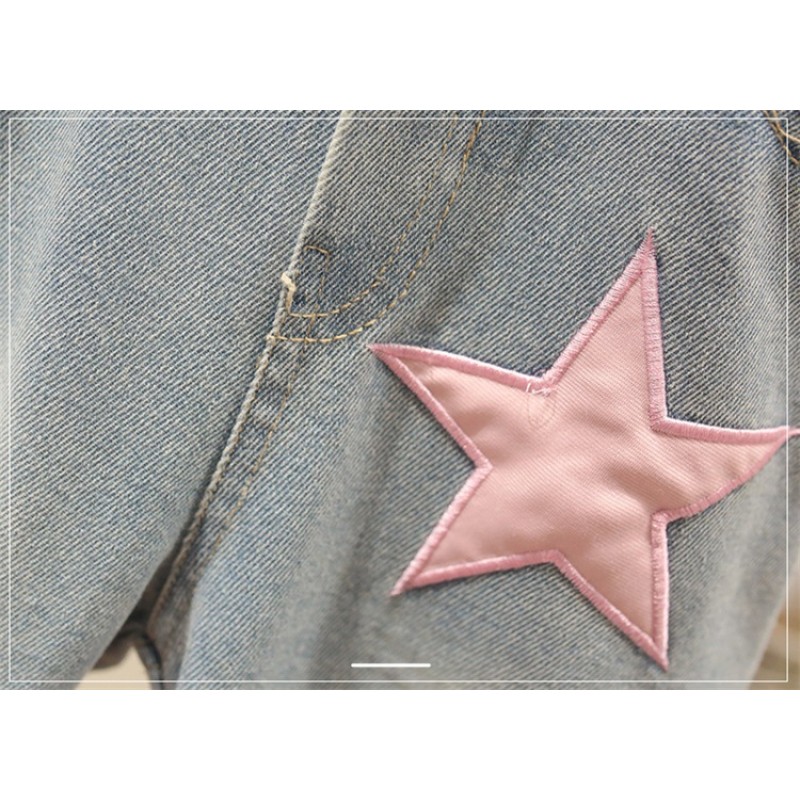 Girls Printed Set Factory - High Waisted Blouse Denim Pant