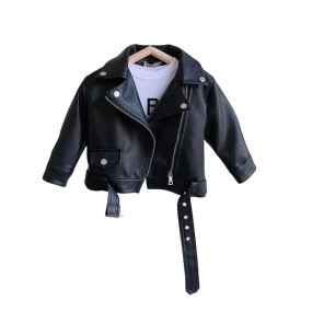Girls Motorcycle Jacket Factory - PU Black Brown Diagonal