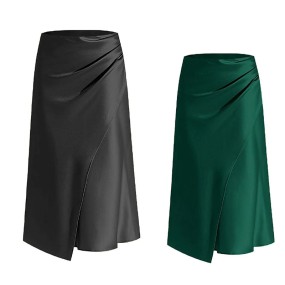 Women Satin Skirt Supplier - 2025 High Waisted Pleated
