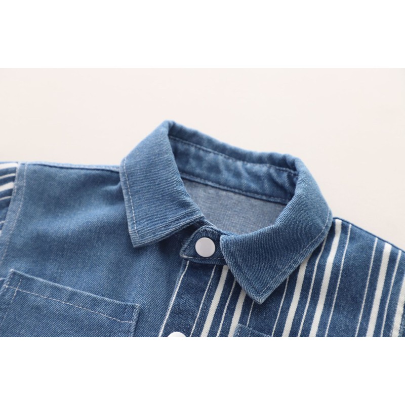Baby Boy Outfit Supplier - Stripe Denim Clothing Set
