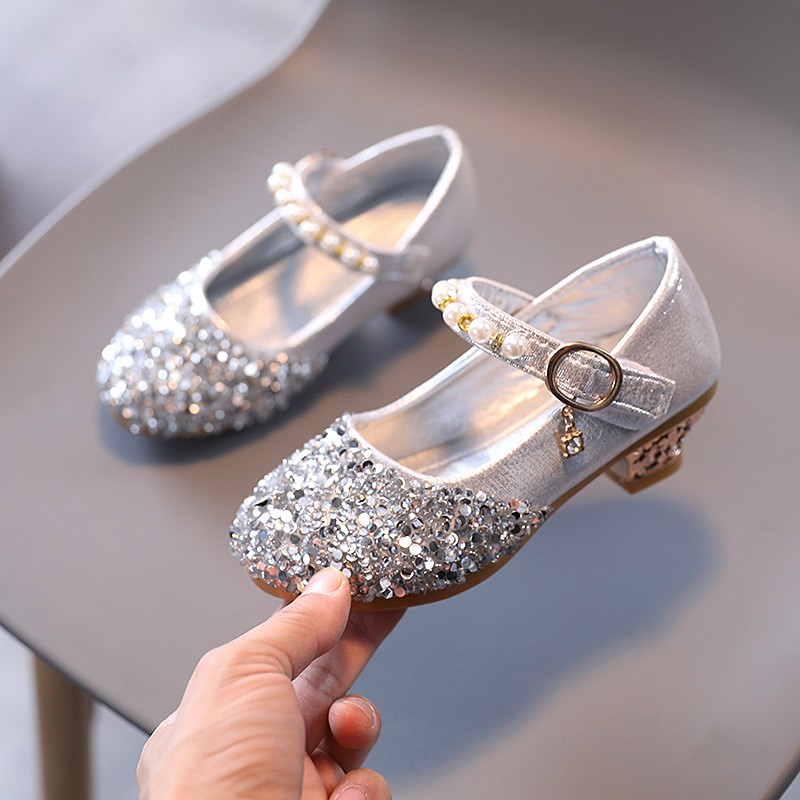 Girls Dance Sandals Supplier - Sequin Upper Medium Heel