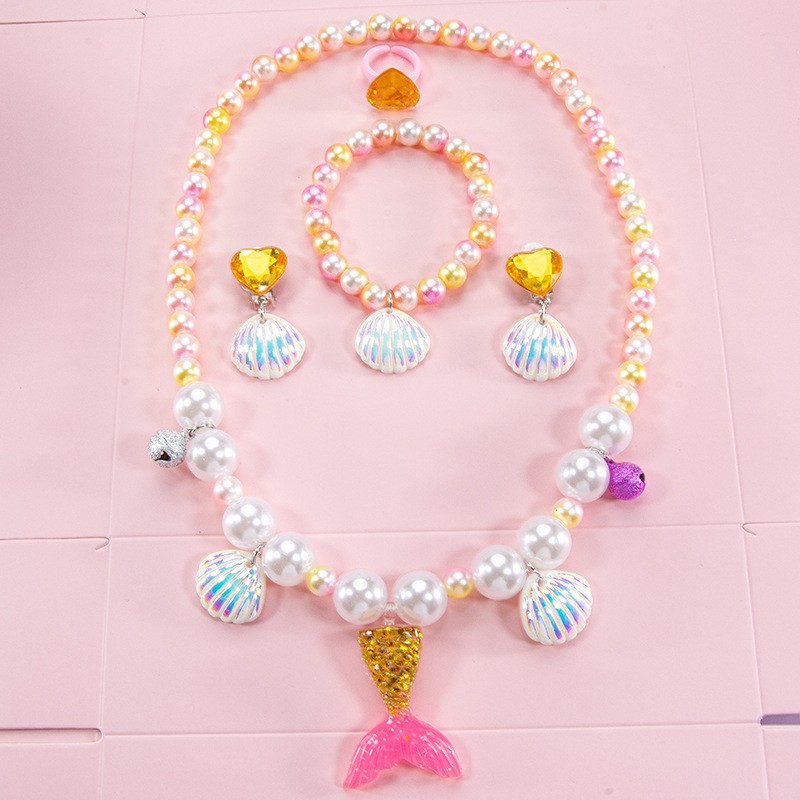 Children Jewelry Set Supplier - Pearl Necklace Bracelet Ring