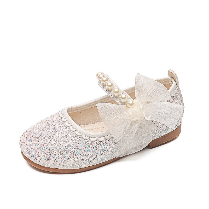 Girls Party Shoes Supplier - Lace Pearl Decoration Shiny