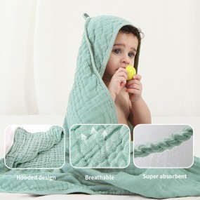 Baby Hooded Towel Manufacturer - 6 Layers Muslin