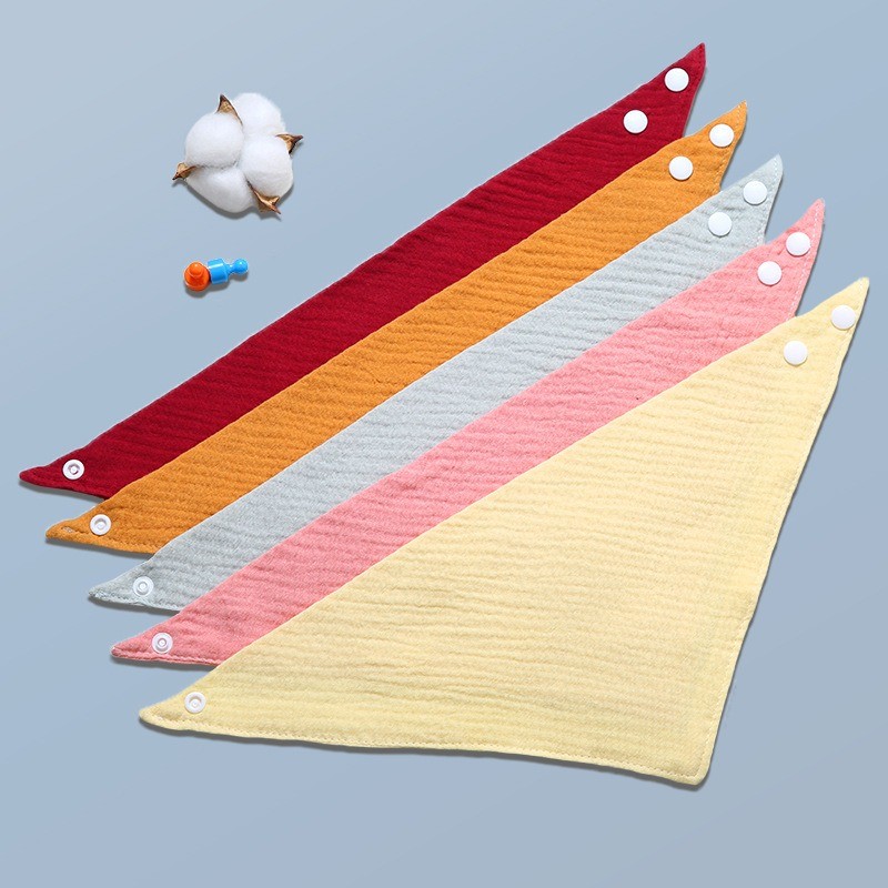 Baby Bibs Supplier - Adjustable 15 Color Muslin Cotton