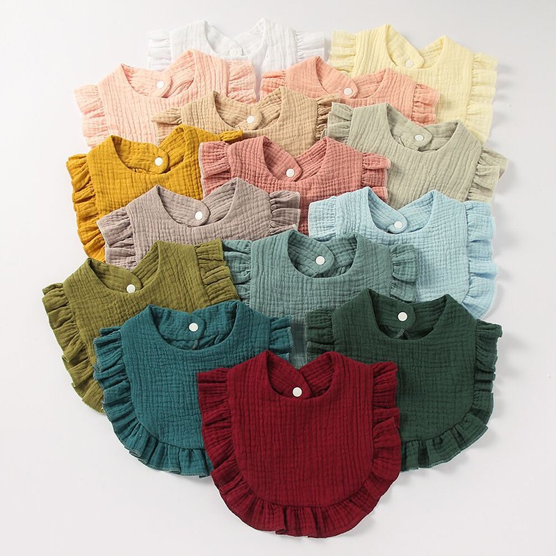 Baby Bib Manufacturer - Custom Pure Cotton Button Closure