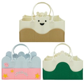 Baby Diaper Caddy Manufacturer - Cartoon Felt Large Capacity