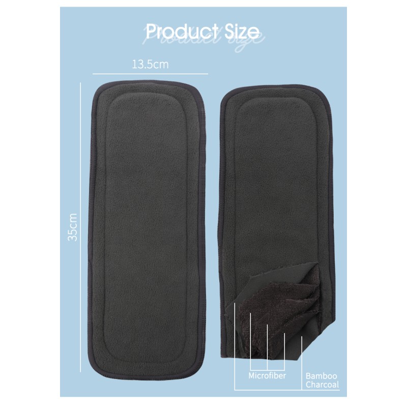 Bamboo Insert Factory - Charcoal Microfiber Booster Pad