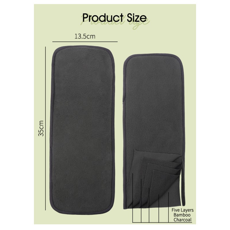 Bamboo Insert Factory - Charcoal Microfiber Booster Pad