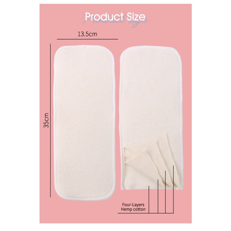 Diaper Inserts Supplier - 4 Layer Hemp Cotton Organic
