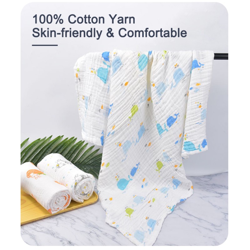 Muslin Swaddle Blanket Supplier - 6 Layer Organic Custom Print