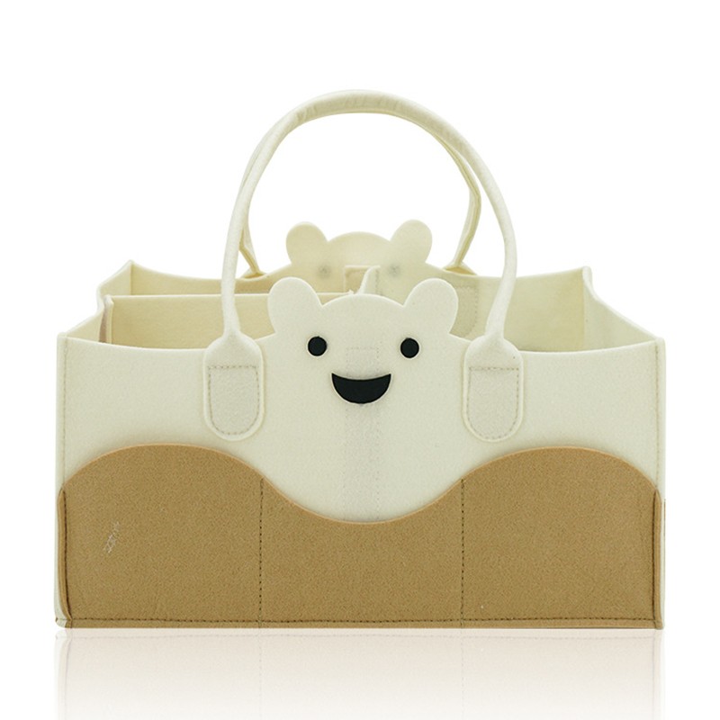 Baby Diaper Caddy Manufacturer - Cartoon Felt Large Capacity
