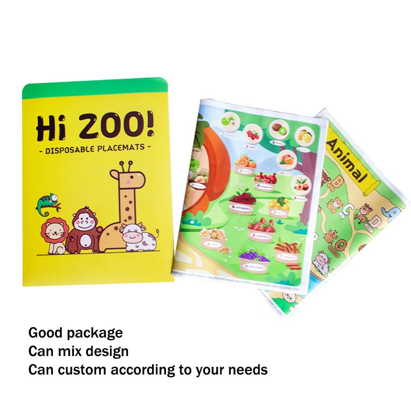Disposable Placemats Supplier - 60 Pack Sticky Animal