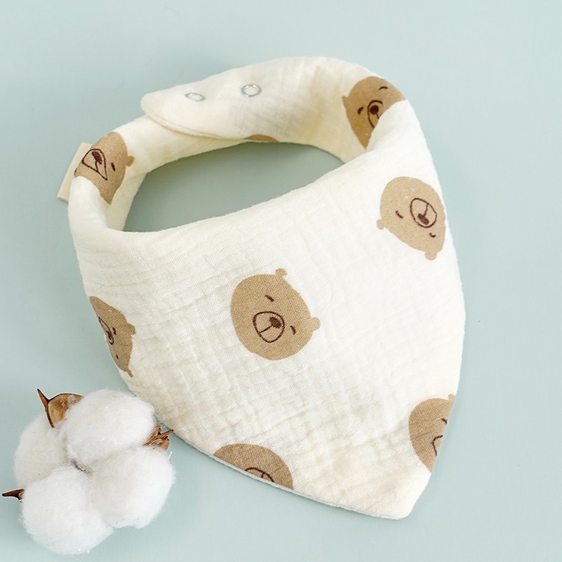 Muslin Baby Bibs Factory - 6 Layer Printed Metal Buckle