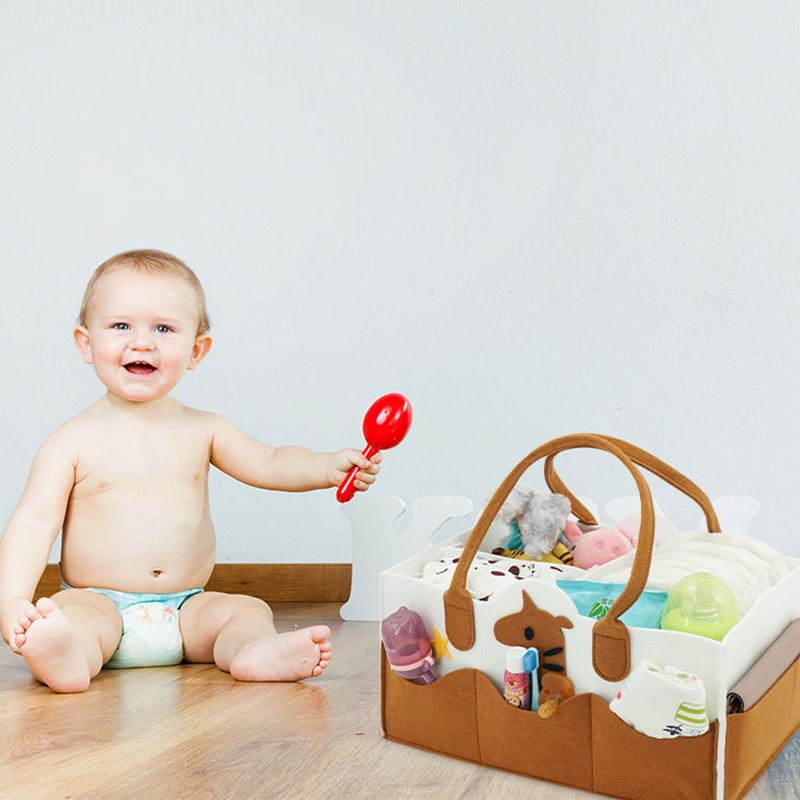 Diaper Caddy Organizer Supplier - Cartoon Felt Portable Multi