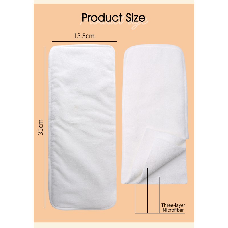 Cloth Diaper Insert Supplier - Microfiber 3 Layer Stay Dry