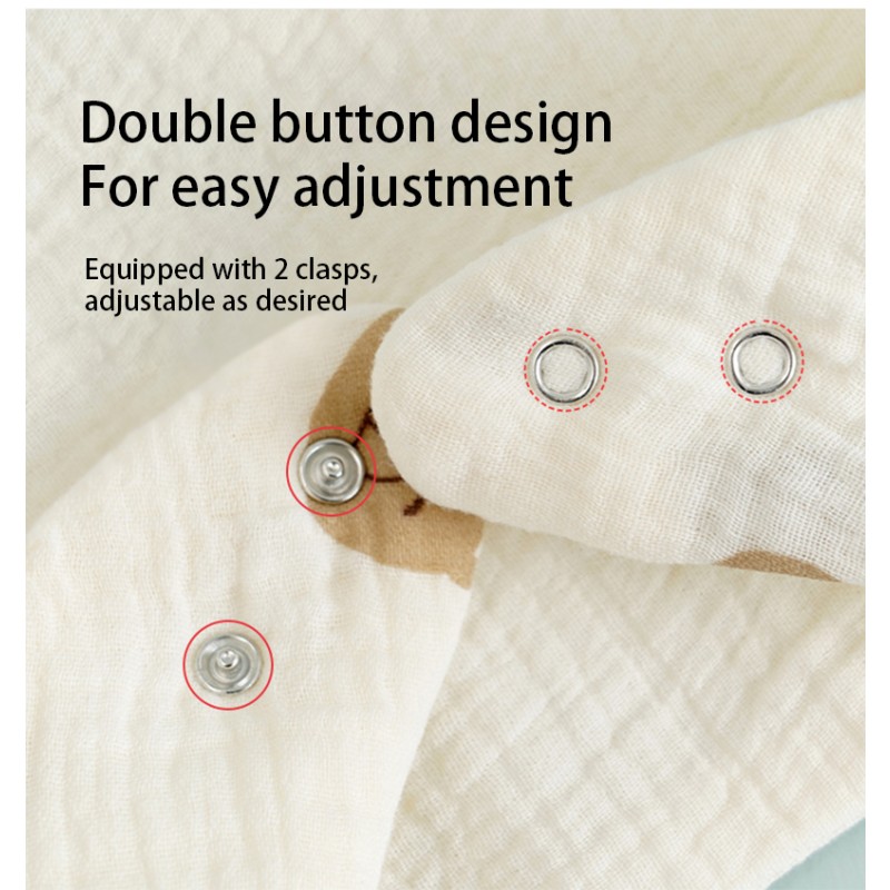 Muslin Baby Bibs Factory - 6 Layer Printed Metal Buckle