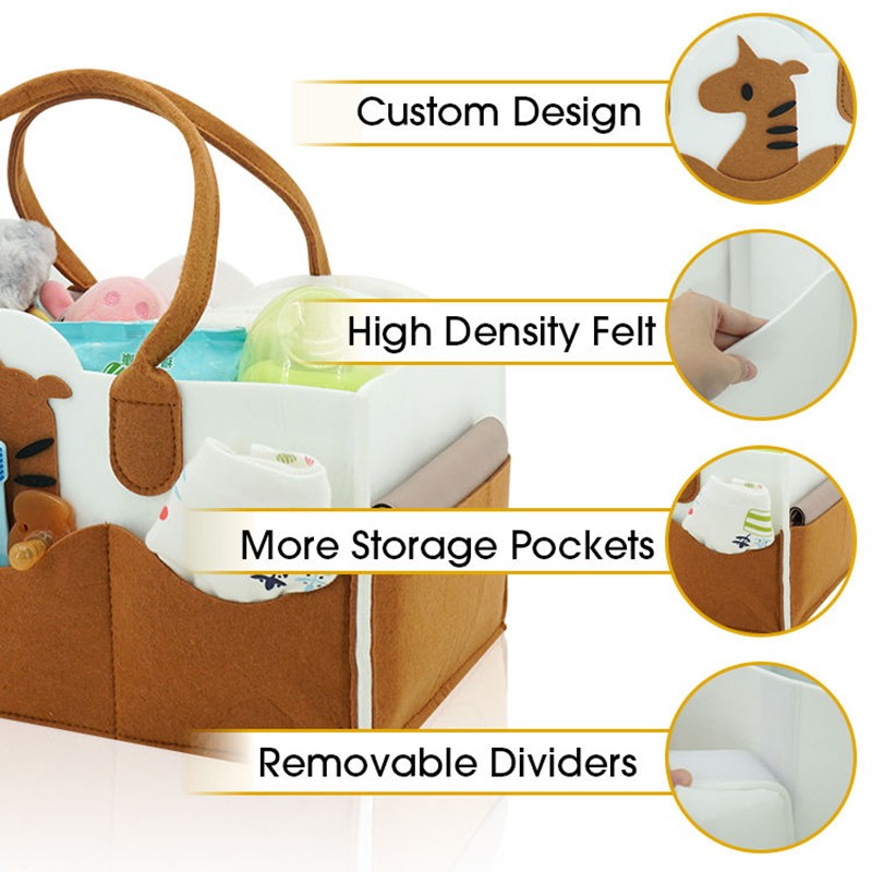 Diaper Caddy Organizer Supplier - Cartoon Felt Portable Multi