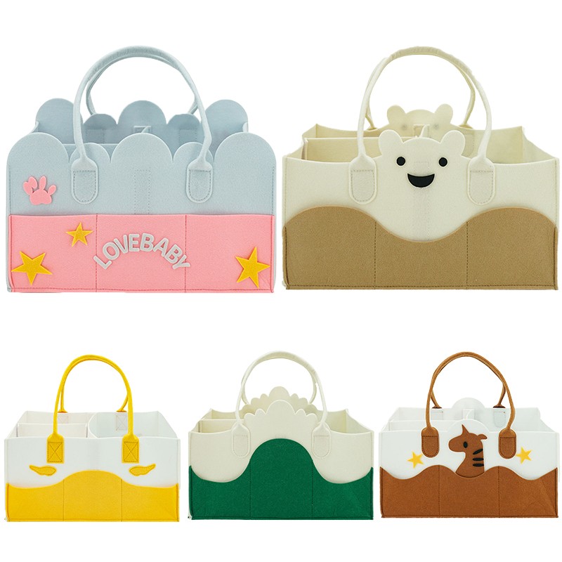 Diaper Caddy Organizer Supplier - Cartoon Felt Portable Multi