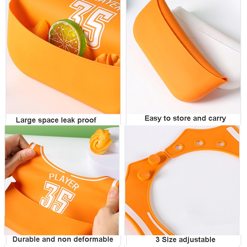 Baby Silicone Bib Supplier - Waterproof Food Catcher BPA Free