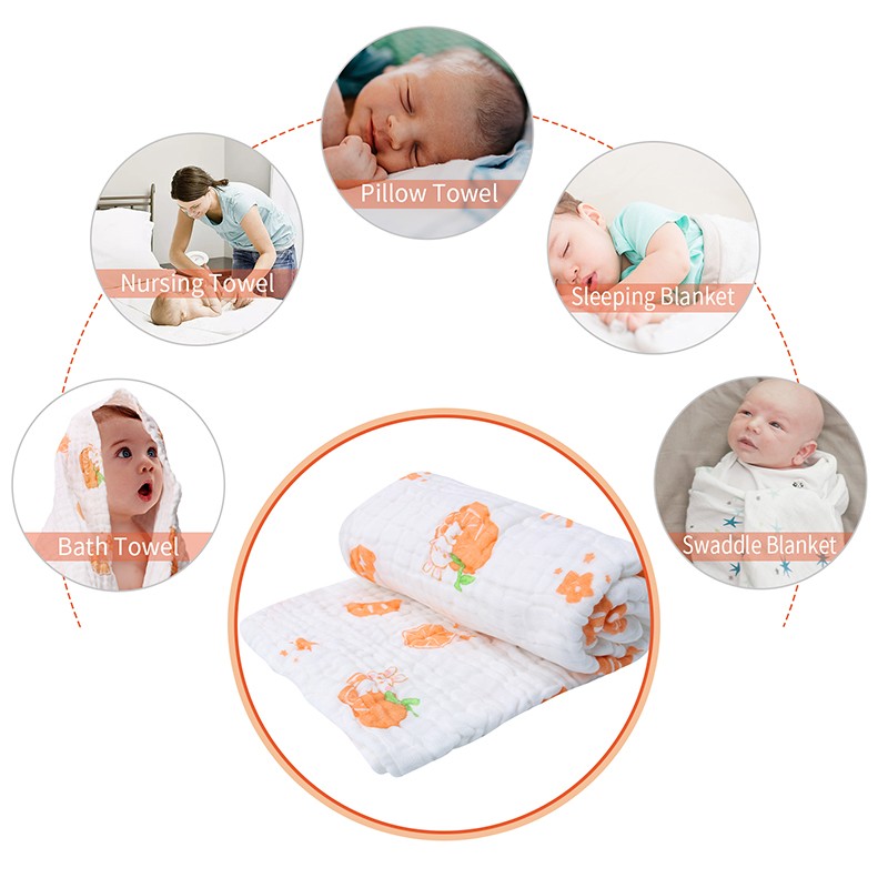 Organic Muslin Blanket Manufacturer - 6 Layer Baby Bath Towel