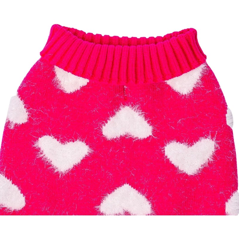 Dog Sweater Dress Manufacturer - Soft Stretchy Pink Heart
