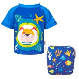 Baby Swimwear Supplier - Long Sleeve Zip Cartoon