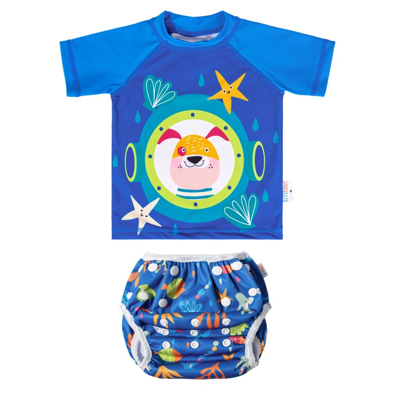 Baby Swimwear Supplier - Long Sleeve Zip Cartoon