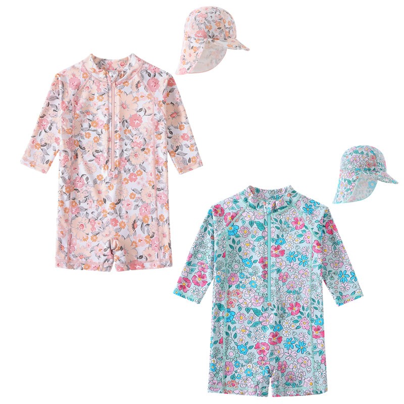Kids Swimsuit Supplier - Flowers Printed 3-36 Months
