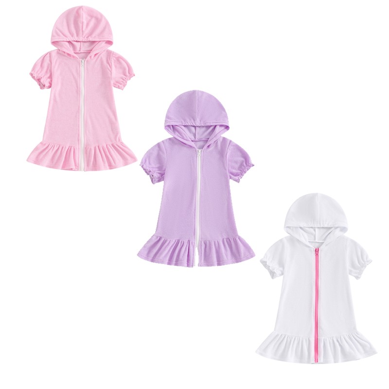 Girls Cover Up Supplier - Terry Zip Up Bathing Suit