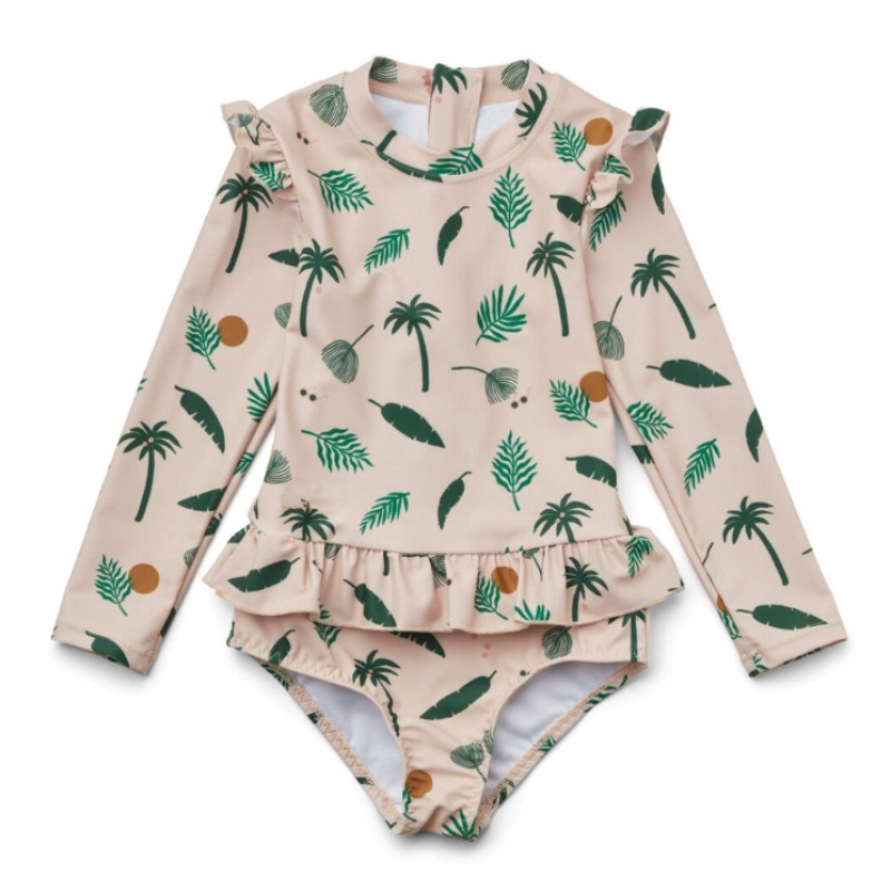 Girls Swimsuit Factory - One Piece Floral With Hat