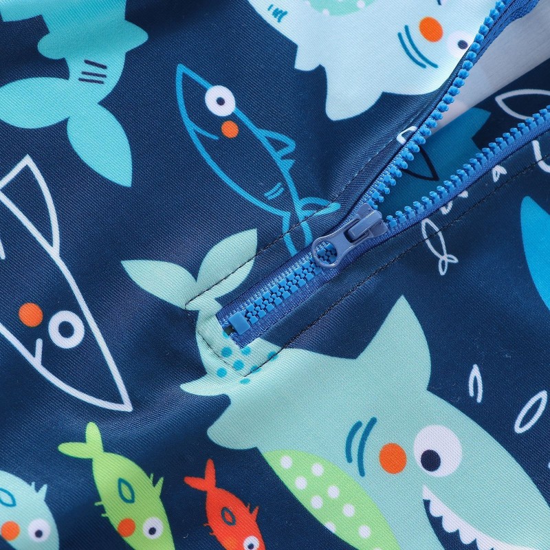 Boys Bathing Suit Factory - Neutral Shark Print