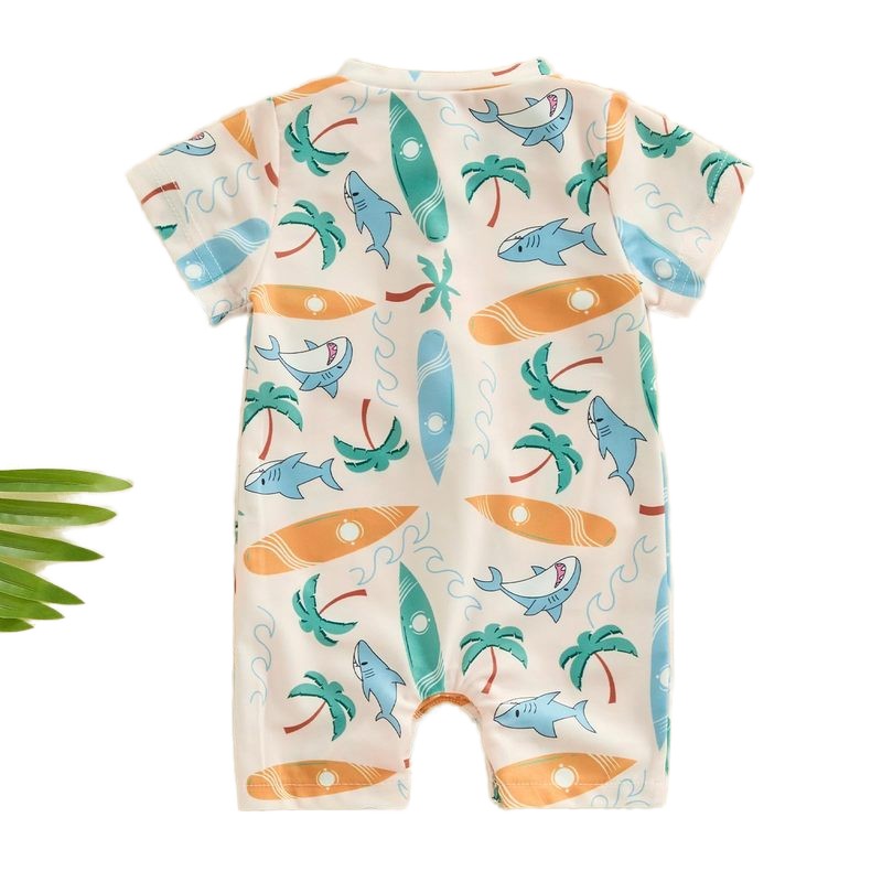 Boys Swimwear Supplier - Shark Print Short Sleeve