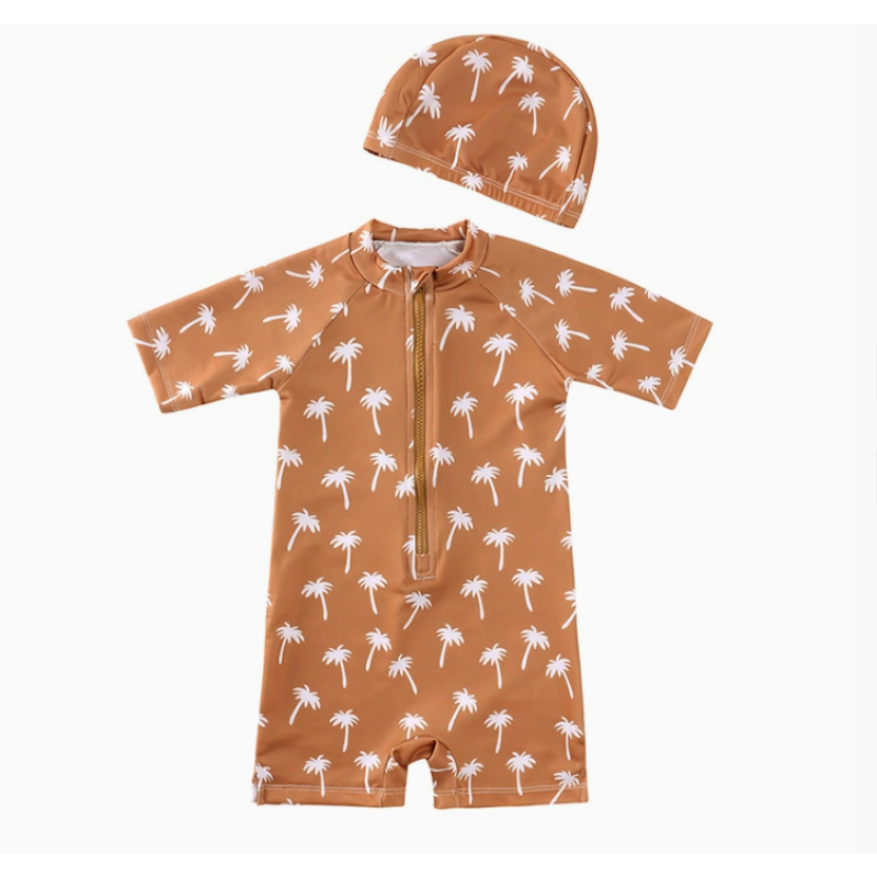 Boys Swim Trunk Supplier - Animal Print With Hat