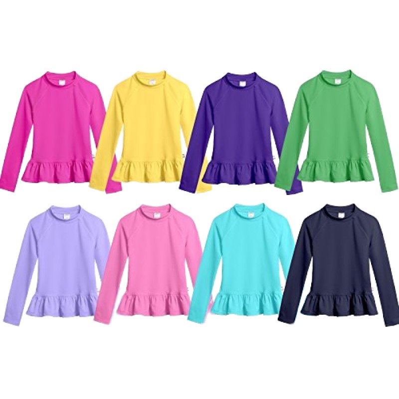 Girls Swimwear Supplier - Solid Color Long Sleeve