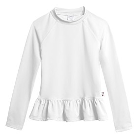 Girls Swimwear Supplier - Solid Color Long Sleeve