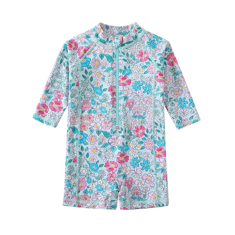 Kids Swimsuit Supplier - Flowers Printed 3-36 Months