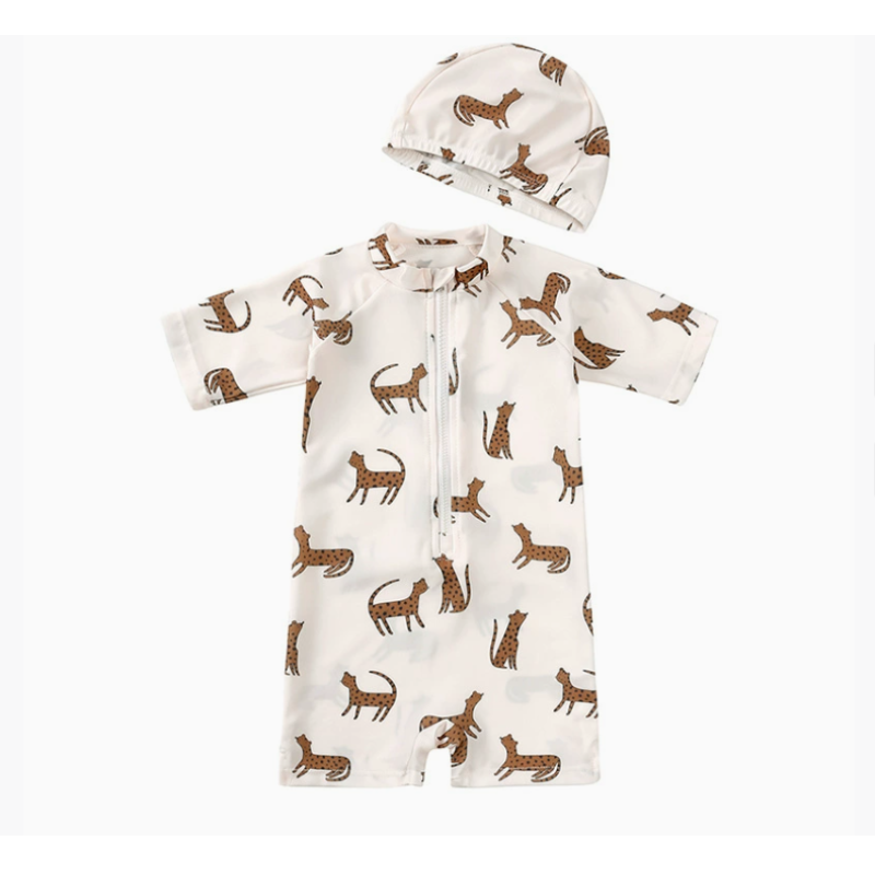 Boys Swim Trunk Supplier - Animal Print With Hat