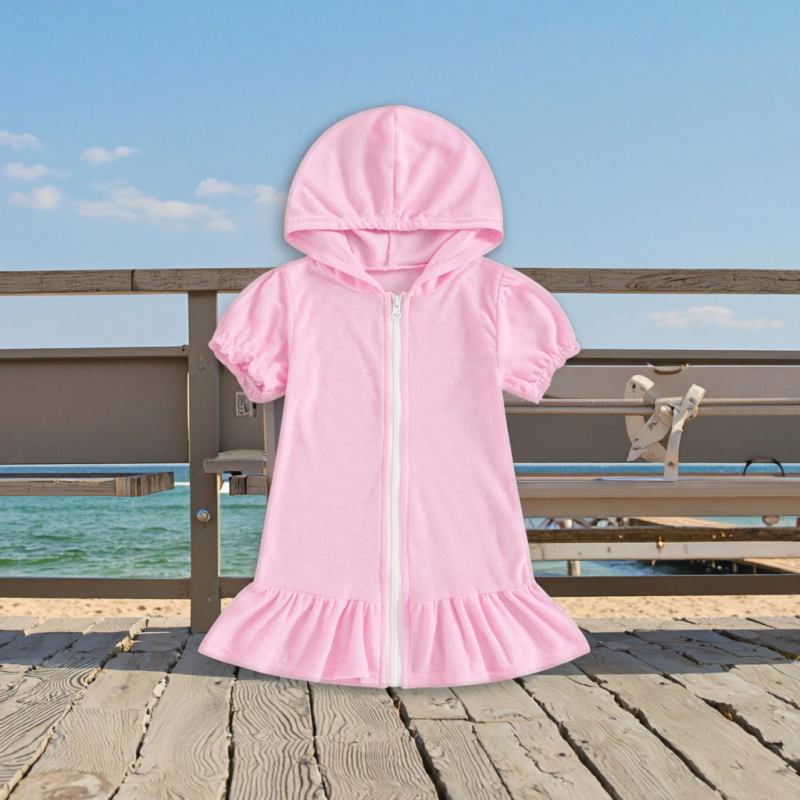 Girls Cover Up Supplier - Terry Zip Up Bathing Suit